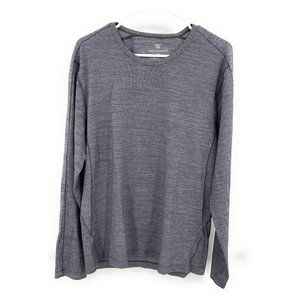 Mack Weldon Mens Gray Long Sleeve Round Neck Athletic T Shirt Size L